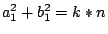 $a_{1}^{2}+b_{1}^{2}=k*n$